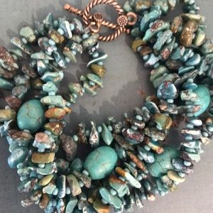 Genuine turquoise and silver bracelet